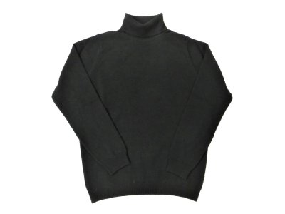 画像1: ウィリアムロッキー 　ラムウール 　タートルネックセーター　　   BLACK 