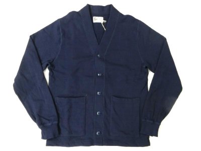 画像1: FELCO   　12oz TERRY V NECK BUTTON CARDIGAN          イタリアンネイビー