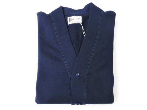 画像1: FELCO   　12oz TERRY V NECK BUTTON CARDIGAN          イタリアンネイビー (1)