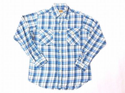 画像1: CAMCO  L/S   PLAID WORKシャツ          ブルー×ナチュラル