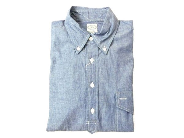 画像1: キートンチェイス　S/S PULLOVER BD SHIRT　 LT CHAMBRAY 　　BLUE (1)