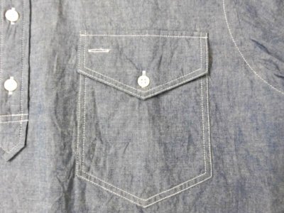 画像2: キートンチェイス　S/S PULLOVER BD SHIRT　 LT CHAMBRAY 　　BLUE