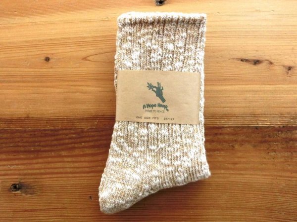 画像1: A HOPE HEMP　SHSX-007ヘンプソックス     ベージュミックス (1)