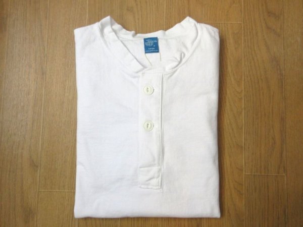 画像1: GOOD ON　L/S HVY    HENLEY TEE           　　WHITE (1)