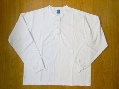 画像1: GOOD ON　L/S HVY    HENLEY TEE           　　WHITE