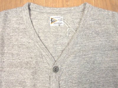 画像2: FELCO   L/S BINDER V NECK CARDIGAN         TWISTED GREY