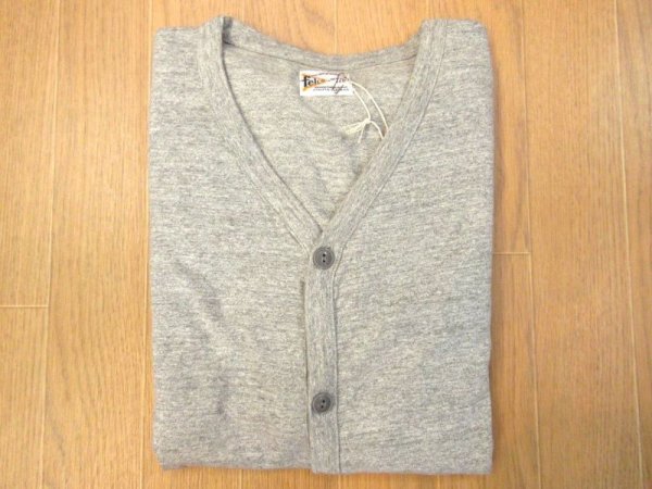 画像1: FELCO   L/S BINDER V NECK CARDIGAN         TWISTED GREY (1)