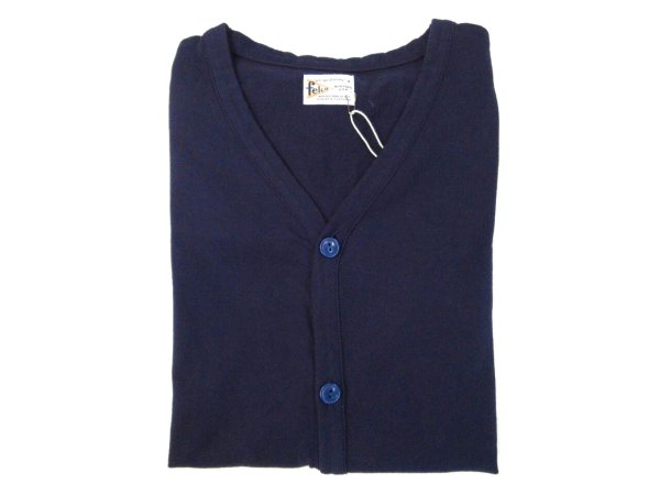 画像1: FELCO   L/S BINDER V NECK CARDIGAN         ITALIAN NAVY (1)