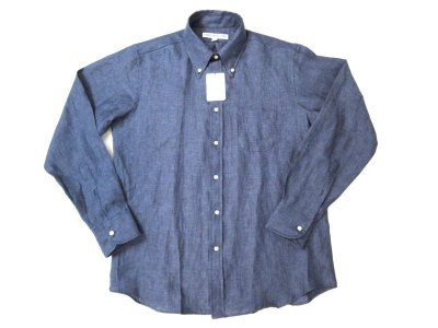 画像1: インディビジュアライズドシャツ　　L/S別注サイズ  　LINEN　　 NAVY