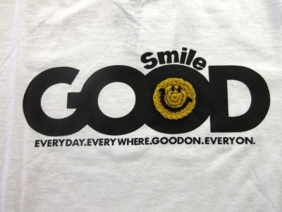 画像2: グッドオン　    "GOOD SMILE" W/HAND EMB S/S TEE      WHITE