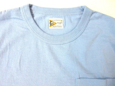 画像3: FELCO    S/S BINDER NECK POCKET TEE       7oz 18SINGLE JERSEY    - VINTAGE WASH   SAX