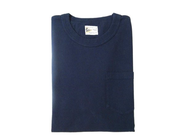 画像1: FELCO    S/S BINDER NECK POCKET TEE       7oz 18SINGLE JERSEY      ITALIAN NAVY   (1)