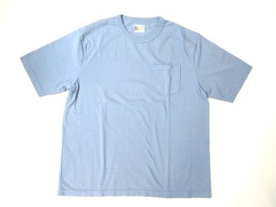 画像1: FELCO    S/S BINDER NECK POCKET TEE       7oz 18SINGLE JERSEY    - VINTAGE WASH   SAX