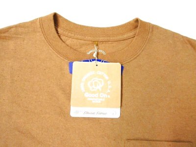 画像2: GOOD ON　　ORGANIC S/S POCKET TEE　 　 　BROWN