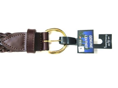 画像2: THOMAS BATES   ASHLEY BRAIDED LEATHER  BELT         BROWN