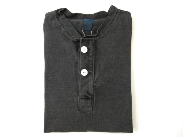 画像1: GOOD ON　L/S HVY    HENLEY TEE           　　P-BLACK (1)