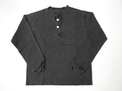 画像1: GOOD ON　L/S HVY    HENLEY TEE           　　P-BLACK