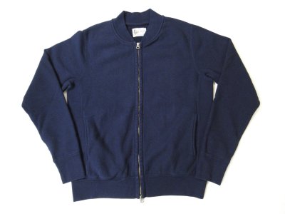 画像1: FELCO   16oz TERRY ZIP BASEBALL NECK W/SLASH POCKET             NEW ITALIAN NAVY