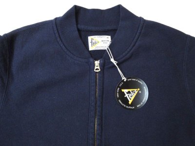 画像3: FELCO   16oz TERRY ZIP BASEBALL NECK W/SLASH POCKET             NEW ITALIAN NAVY