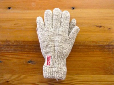 画像1: NEWBERRY KNITTING    Lined Rag Wool Glove         OATMEAL