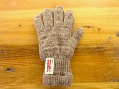 画像1: NEWBERRY KNITTING    Lined Rag Wool Glove         CHOCOLATE