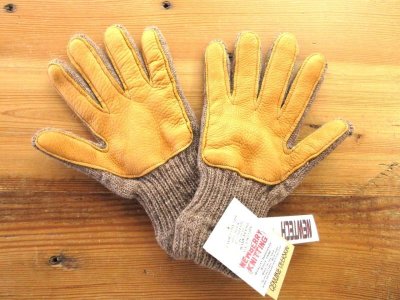 画像3: NEWBERRY KNITTING    Lined Rag Wool Glove         CHOCOLATE
