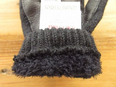 画像2: NEWBERRY KNITTING    Lined Rag Wool Glove         BLACK