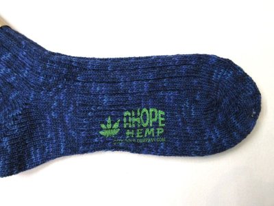 画像2: A HOPE HEMP　     SHSX-009ネップリブ編みヘンプソックス                　Midnight Blue