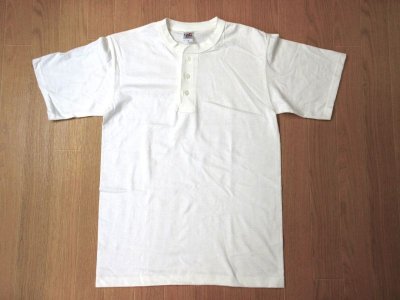 画像1: CAL CRU      S/S 3BUTTON  HENLEY  TEE         WHITE(ホワイトボタン)