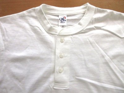 画像3: CAL CRU      S/S 3BUTTON  HENLEY  TEE         WHITE(ホワイトボタン)