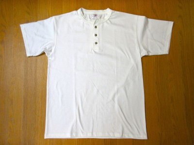 画像1: CAL CRU      S/S 3BUTTON  HENLEY  TEE         WHITE(マーブルボタン)