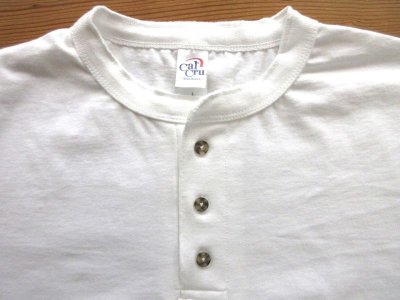 画像3: CAL CRU      S/S 3BUTTON  HENLEY  TEE         WHITE(マーブルボタン)