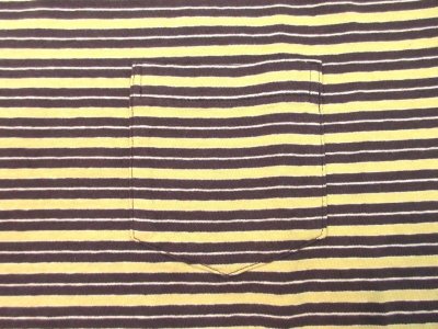 画像2: FELCO     S/S CREW POCKET TEE  SUMMER STRIPE      CHARCOAL.YELLOW/ NAVY