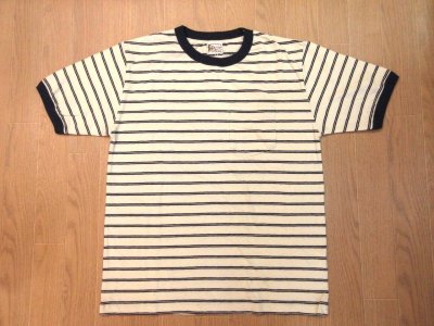 画像1: FELCO     S/S RINGER POCKET TEE      VINTAGE STRIPE           NATURAL/ NAVY