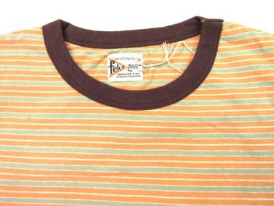 画像3: FELCO     S/S CREW POCKET TEE  SUMMER STRIPE    Lt ORANGE/BROWN