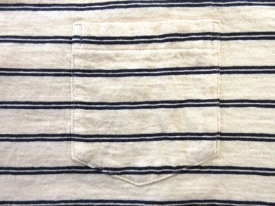 画像2: FELCO     S/S RINGER POCKET TEE      VINTAGE STRIPE           NATURAL/ NAVY