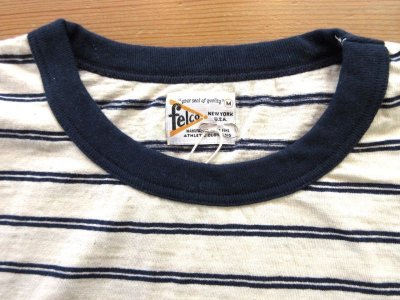 画像3: FELCO     S/S RINGER POCKET TEE      VINTAGE STRIPE           NATURAL/ NAVY