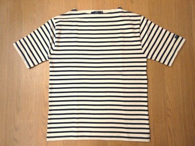 画像1: セントジェームス  　　OUESSANT SHORT SLEEVE      　 ECRU/MARINE