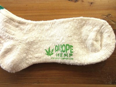 画像2: A HOPE HEMP　HSX-100ヘンプソックス                    ナチュラル/イエローライン