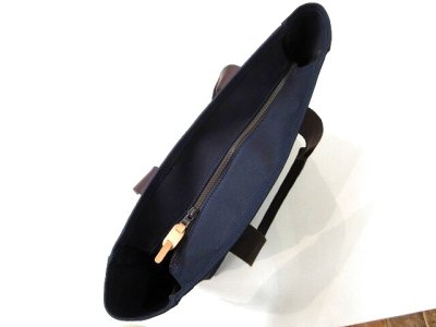 画像1: MANIFATTURA CECCARELLI         TOTE BAG WITH ZIPPER　　NAVY