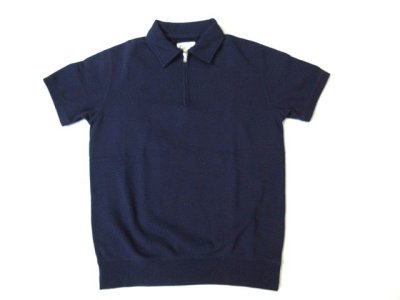 画像1: FELCO   半袖10oz LT WEIGHT TERRY  HALF ZIP  SWEAT           ITALIAN NAVY