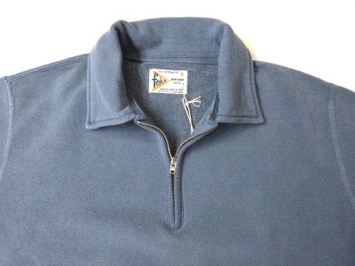 画像2: FELCO   半袖10oz LT WEIGHT TERRY  HALF ZIP  SWEAT           PG-NAVY