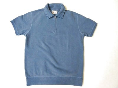 画像1: FELCO   半袖10oz LT WEIGHT TERRY  HALF ZIP  SWEAT           PG-NAVY