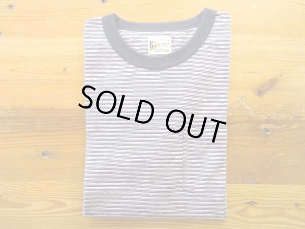 画像1: FELCO   S/S RINGER POCKET TEE   BOYISH STRIPE             Blue--White& Charcoal (1)
