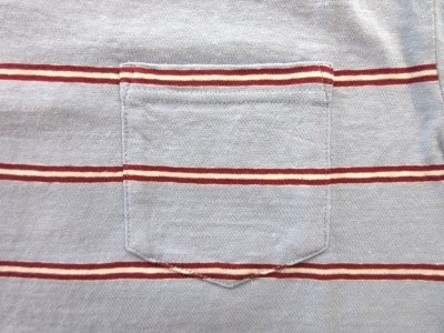 画像2: FELCO   S/S CREW POCKET TEE   CRESER STRIPE                  L.Blue-White& Burgundy