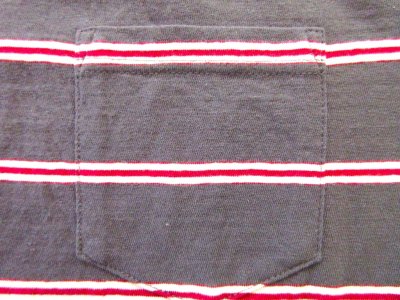 画像2: FELCO   S/S CREW POCKET TEE   CRESER STRIPE                  Deep Black-White& Burgundy