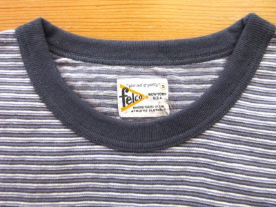 画像3: FELCO   S/S RINGER POCKET TEE   BOYISH STRIPE             Blue--White& Charcoal