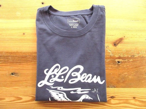 画像1: L.L.Bean   　Men's Japan Fit Lakewashed Organic Cotton Graphic Tee            Carbon Navy (1)