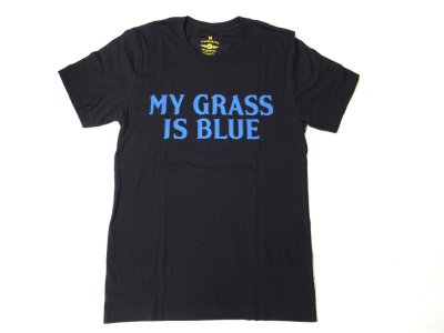 画像1: BLUESCENTRIC    半袖プリントTシャツ　　MY GRASS IS BLUE       BLACK