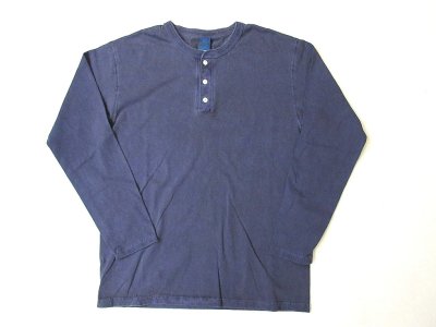 画像1: GOOD ON　L/S     HENLEY TEE           　　P-NAVY